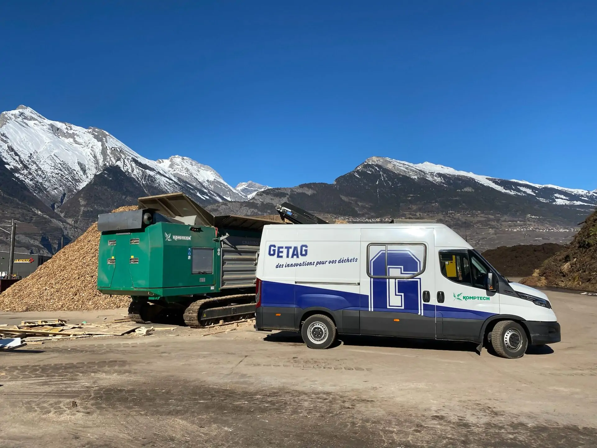 Komptech_Sternsieb MS One _Zerkleinerer Crambo 5000D_GETAG Auto_Ecobois